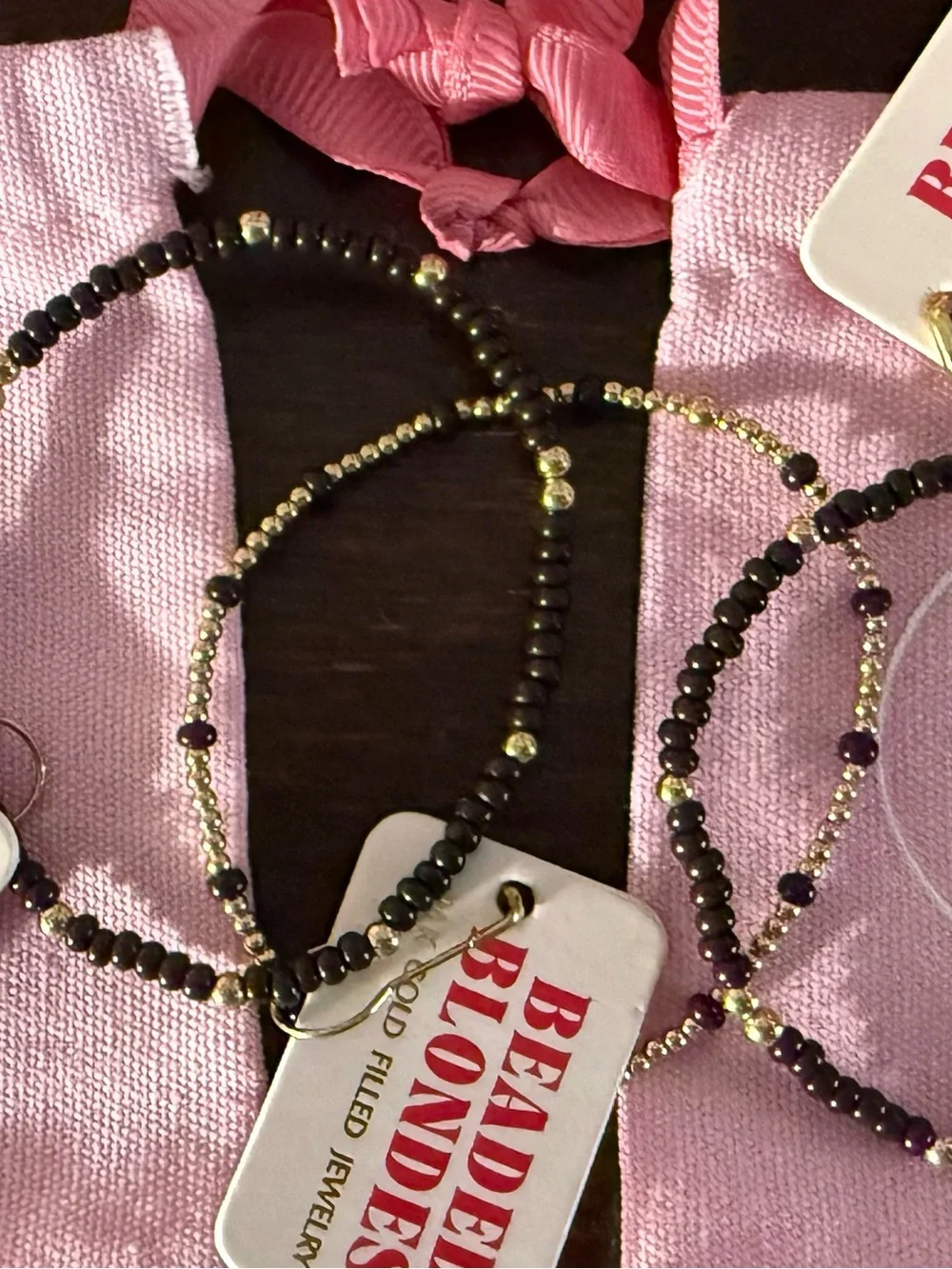 Beaded Blondes Gold-Filled Black and Purple Bead Bracelet Set